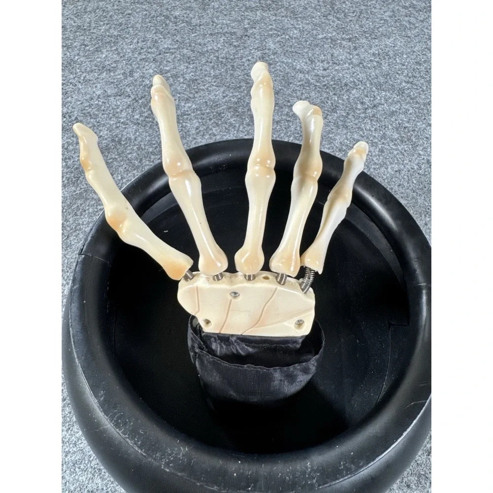 Gemmy Animated Talking Candy Happy Halloween Cauldron Bowl Gotcha Skeleton Hand